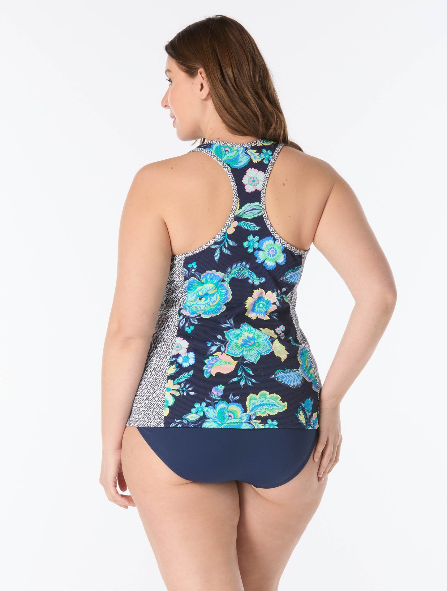 Beach House Plus Size Erinna Racerback Tankini Top - Diamond Meadows