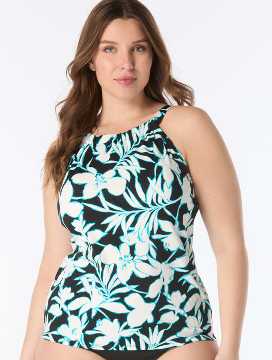 Beach House Plus Size Blair High Neck Tankini Top - Saint Lucia