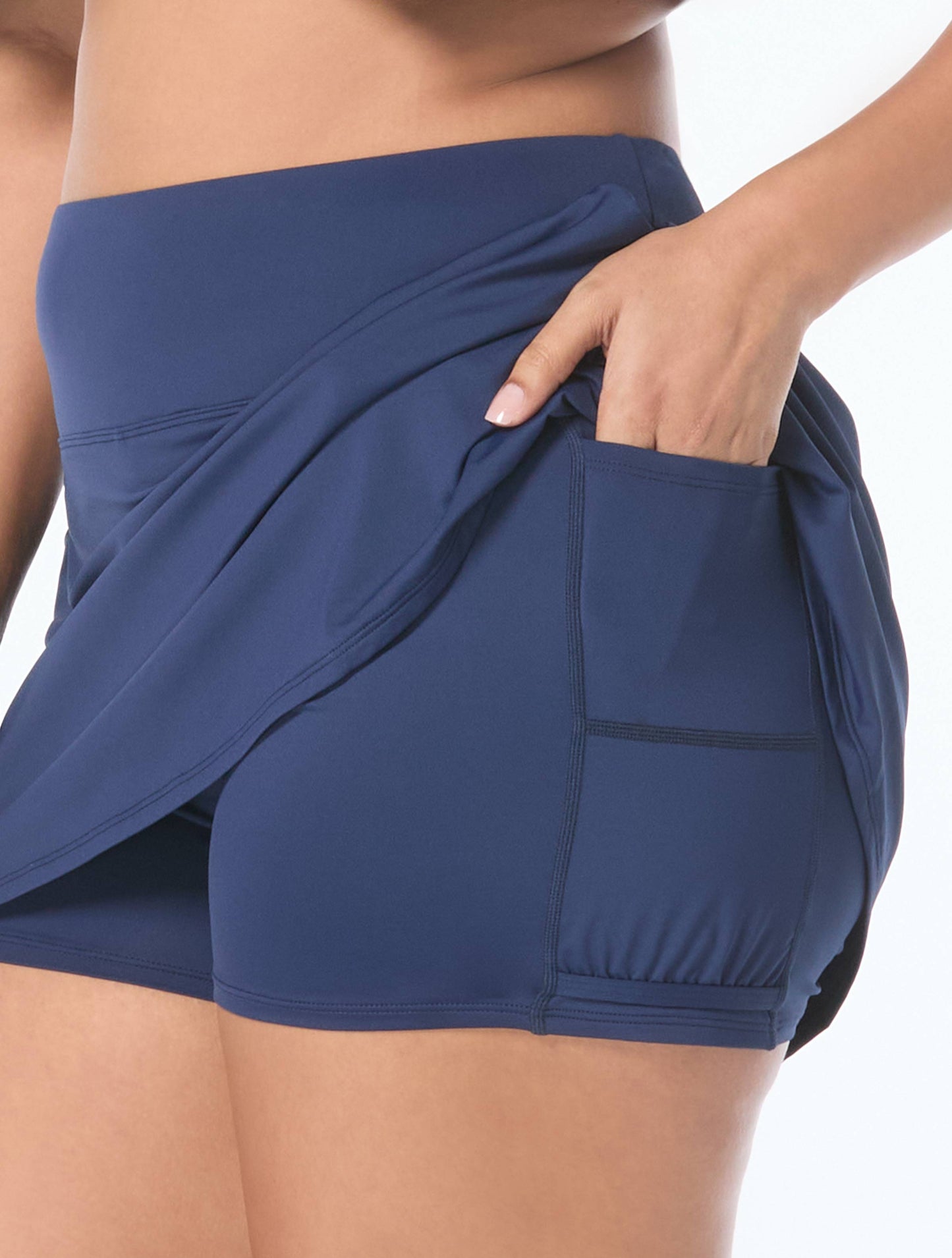 Beach House Plus Size Aida Pull On Swim Skort - Solids