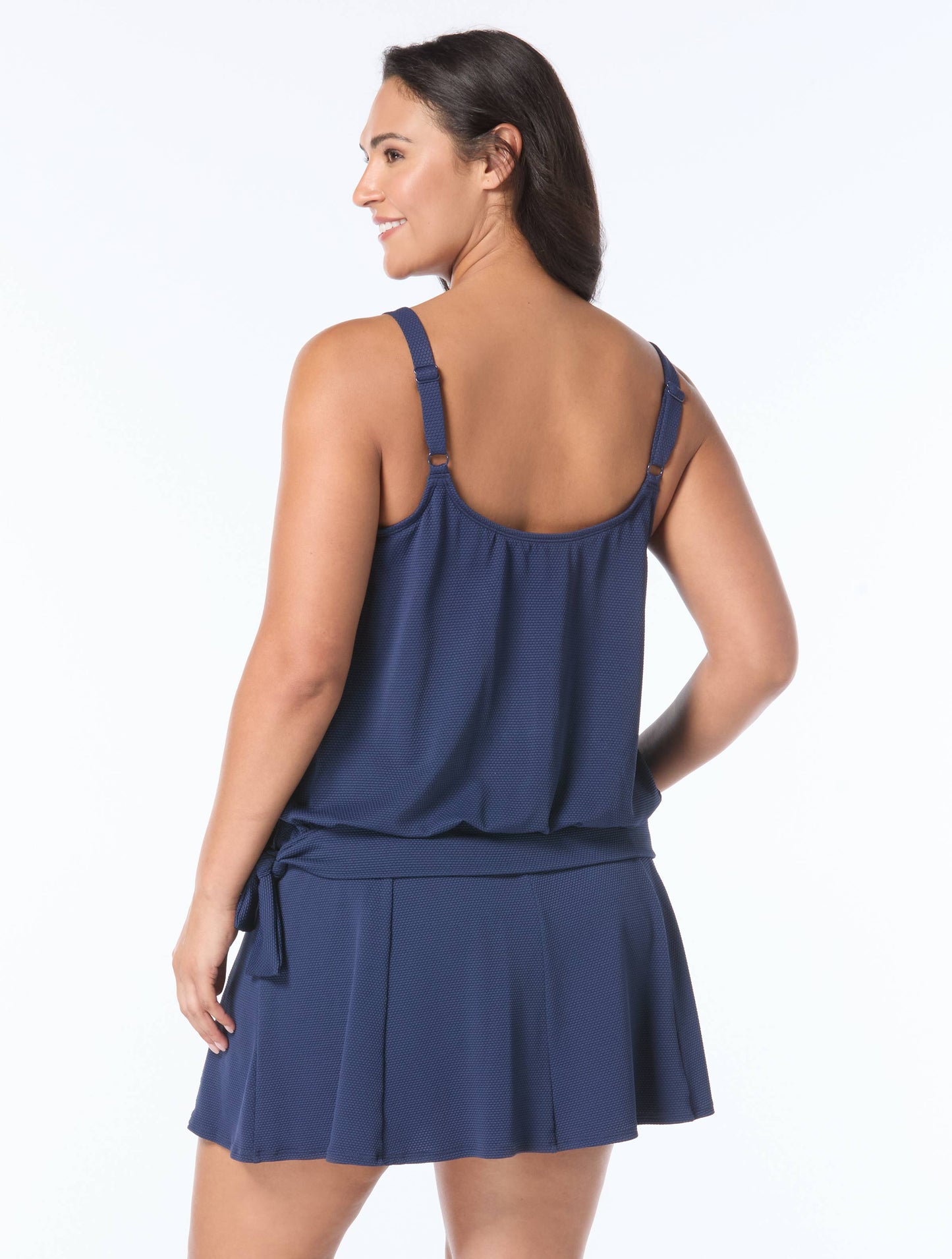 Beach House Plus Textured Sarah Blouson Tankini Top - Pique Solids