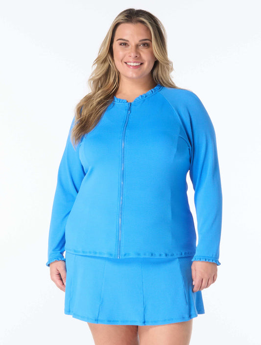 Beach House Plus Size Bora Bora Tankini, Solid Skort and Solid Rash Guard Bundle
