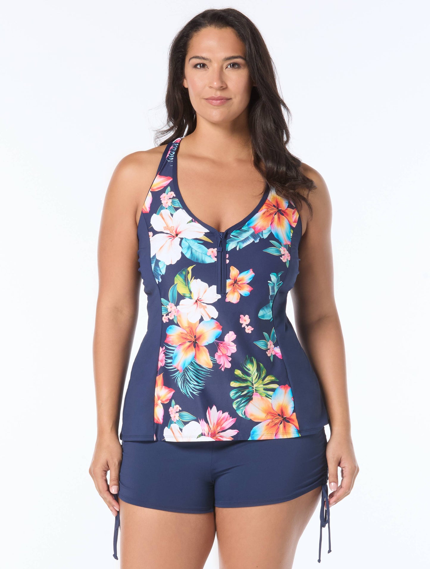 Beach House Plus Size Erinna Racerback Tankini Top - Vibrant Vacay
