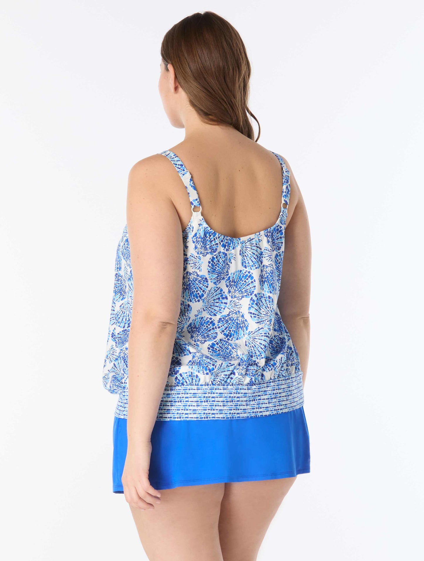 Beach House Plus Sarah Blouson Tankini Top - Shoreline Shells