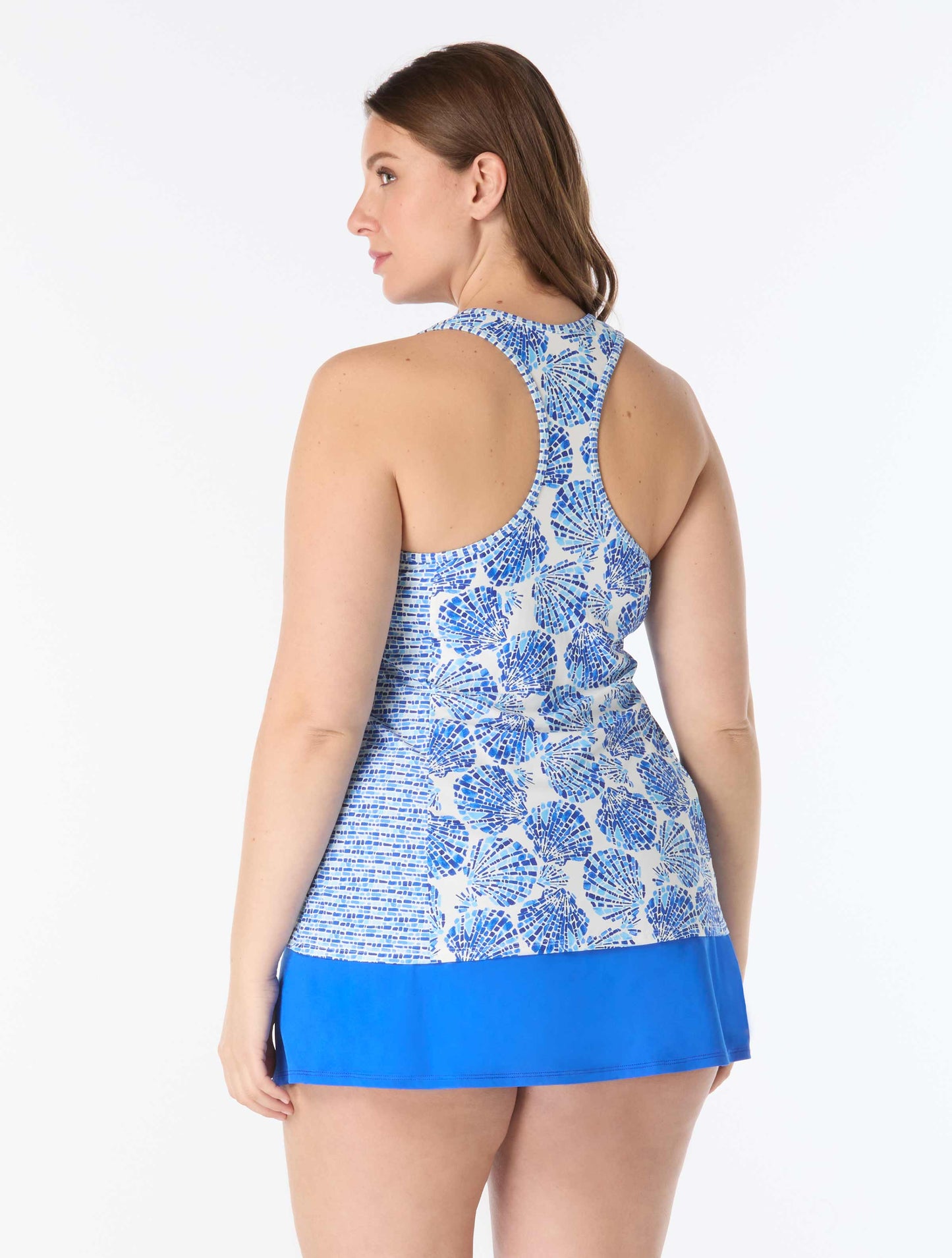 Beach House Plus Shoreline Shells Tankini, Skorts and Rash Guard Set Bundle