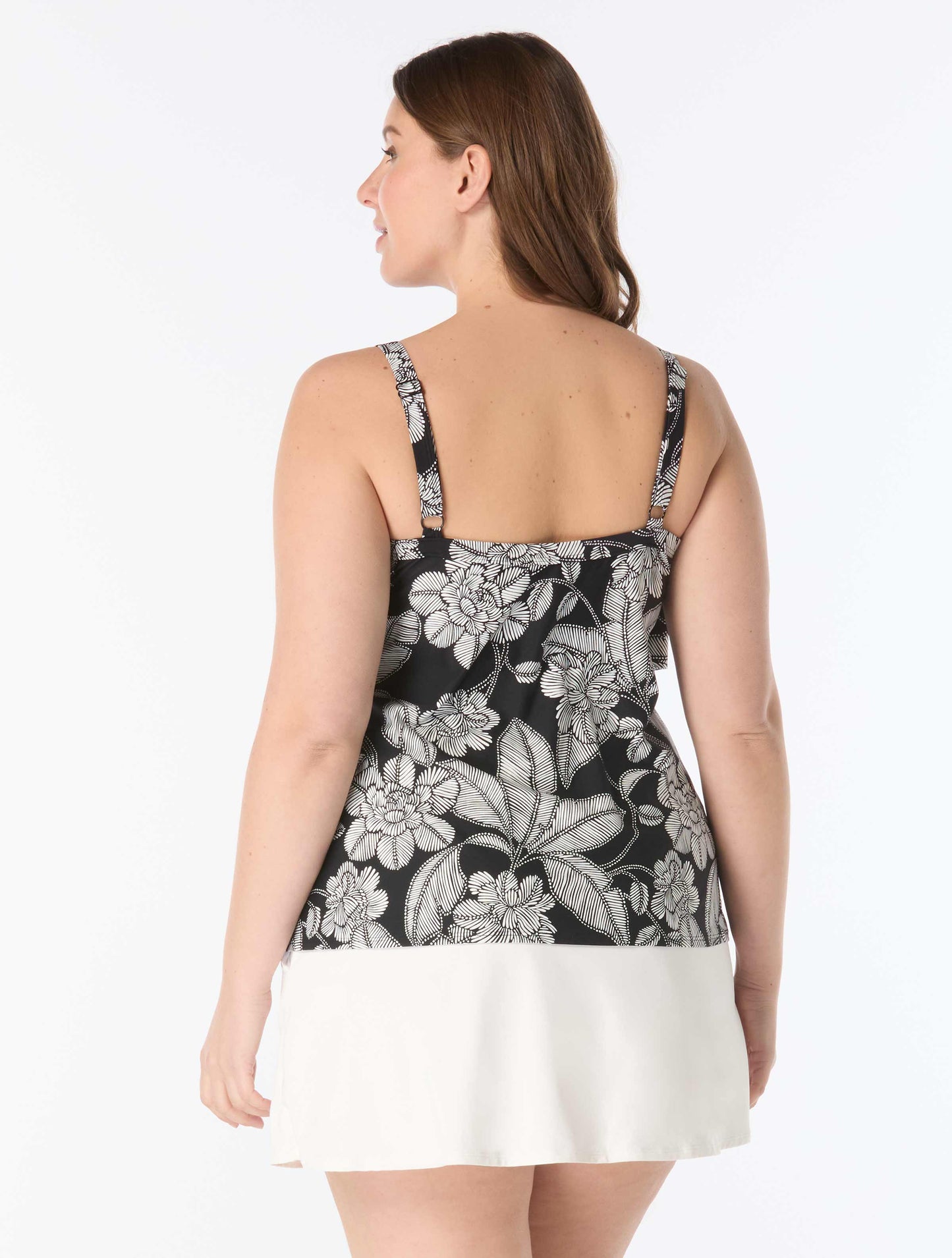 Beach House Plus Jane Ruffle Tiered Tankini Top - Coastal Bloom