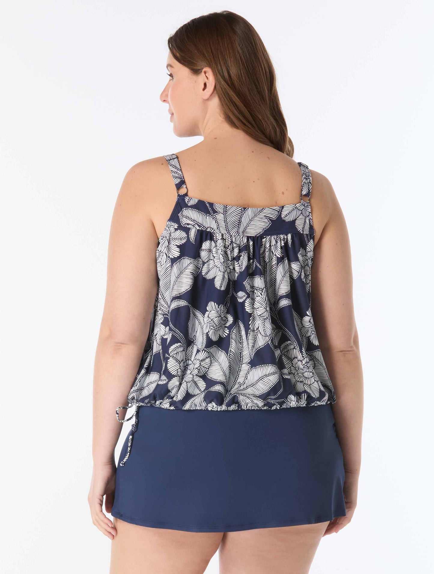 Beach House Plus Audrey Blouson Tankini Top - Coastal Bloom