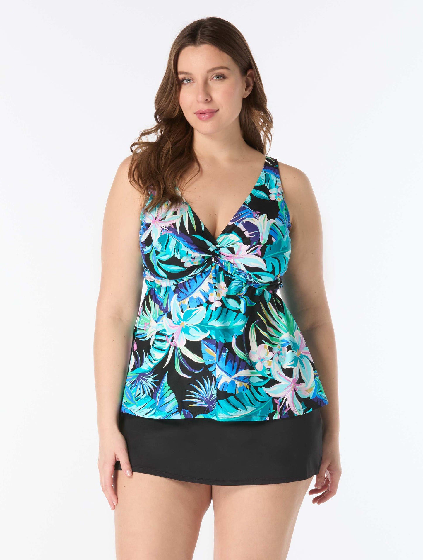 Beach House Plus Willow Twist Underwire Tankini Top - Island Rhythm