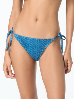 Michael Kors String Side Tie Bikini Bottom - MK Logo Scuba