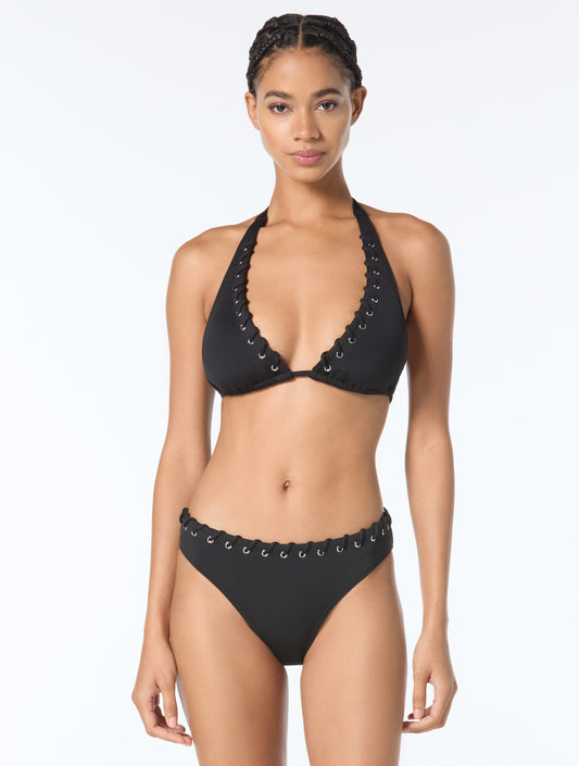 Michael Kors Halter String Bikini Top - Laced Grommets