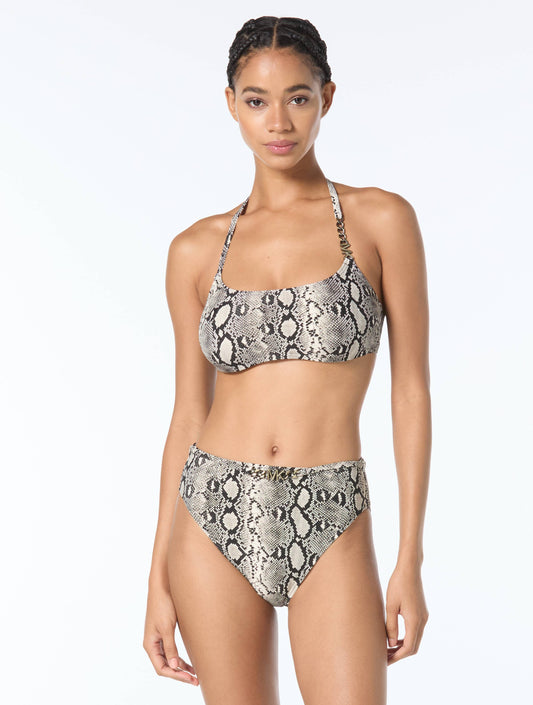 Michael Kors U-Neck Bralette Bikini Top - Boho Python