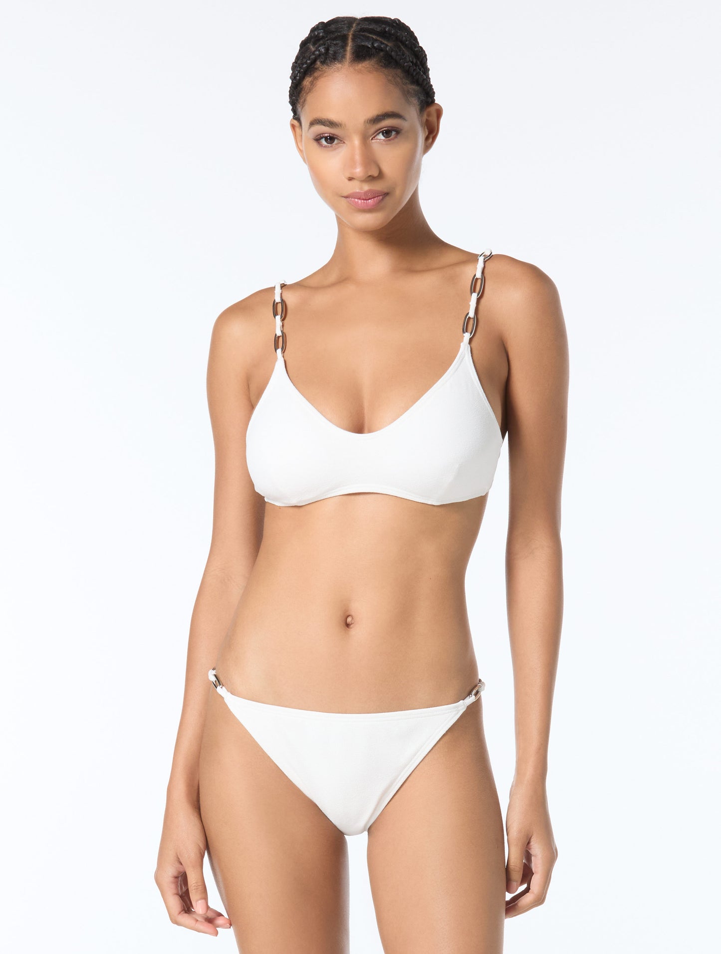 Michael Kors U-Neck Bralette Bikini Top - Crepe Solids