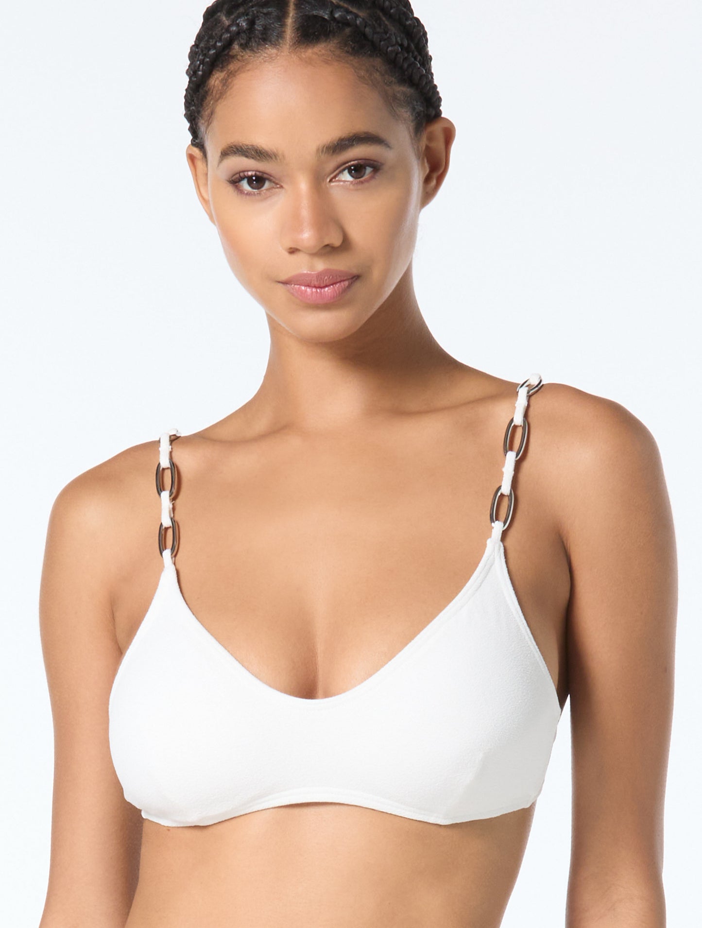 Michael Kors U-Neck Bralette Bikini Top - Crepe Solids