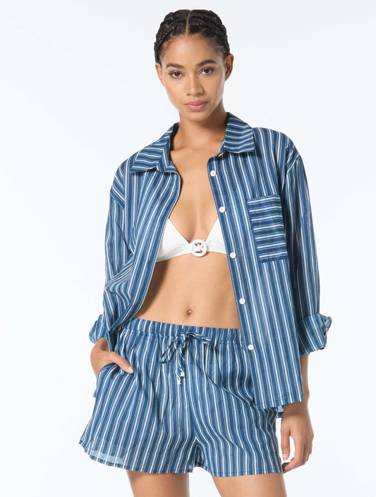 Michael Kors Cover Up Shirt - Marina Stripe