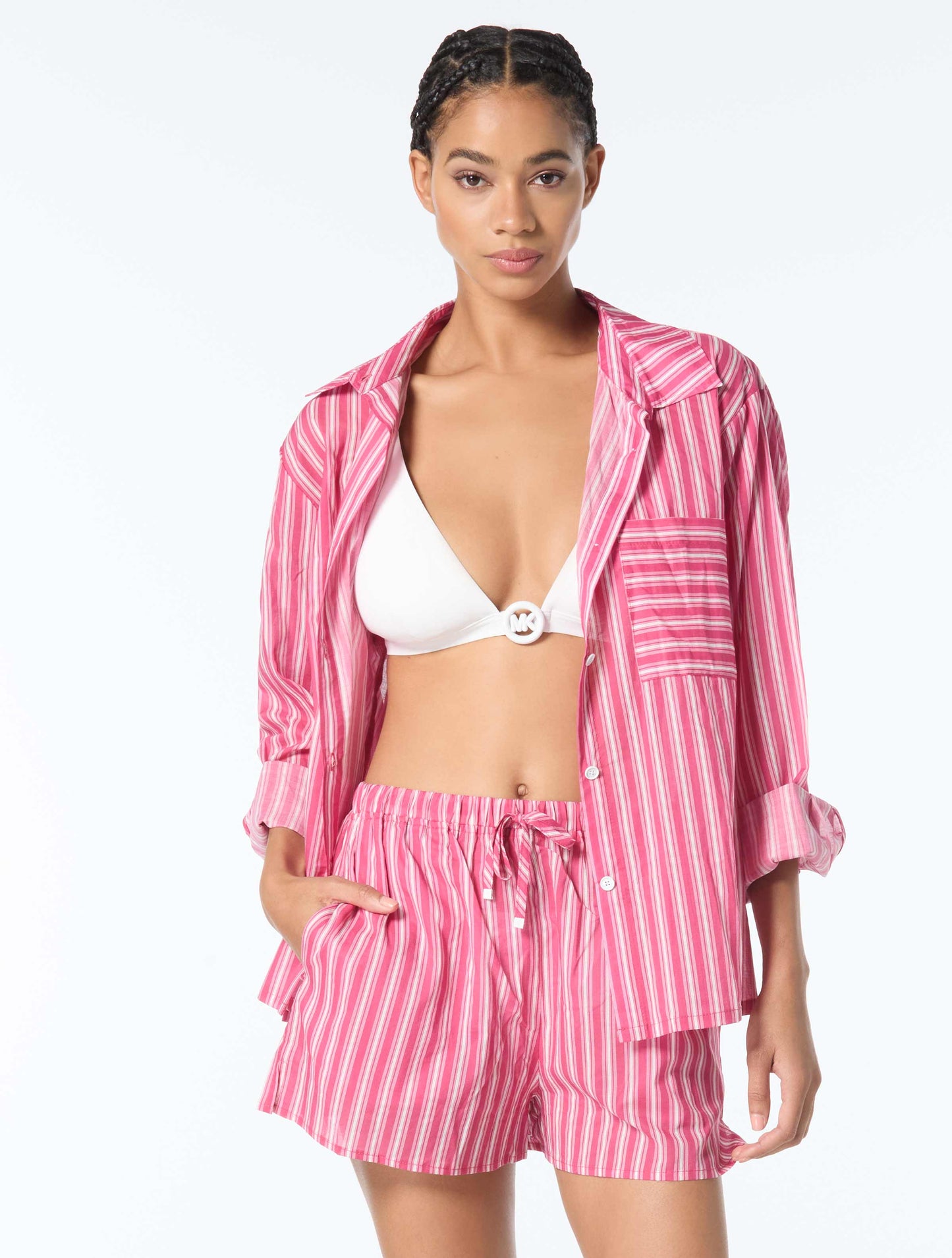 Michael Kors Cover Up Shirt - Marina Stripe