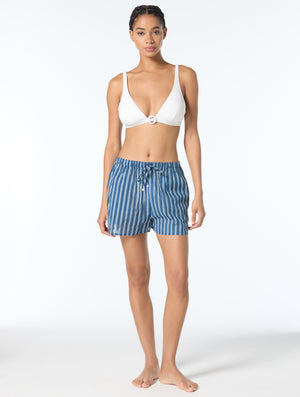Michael Kors Pull On Cover Up Shorts - Marina Stripe