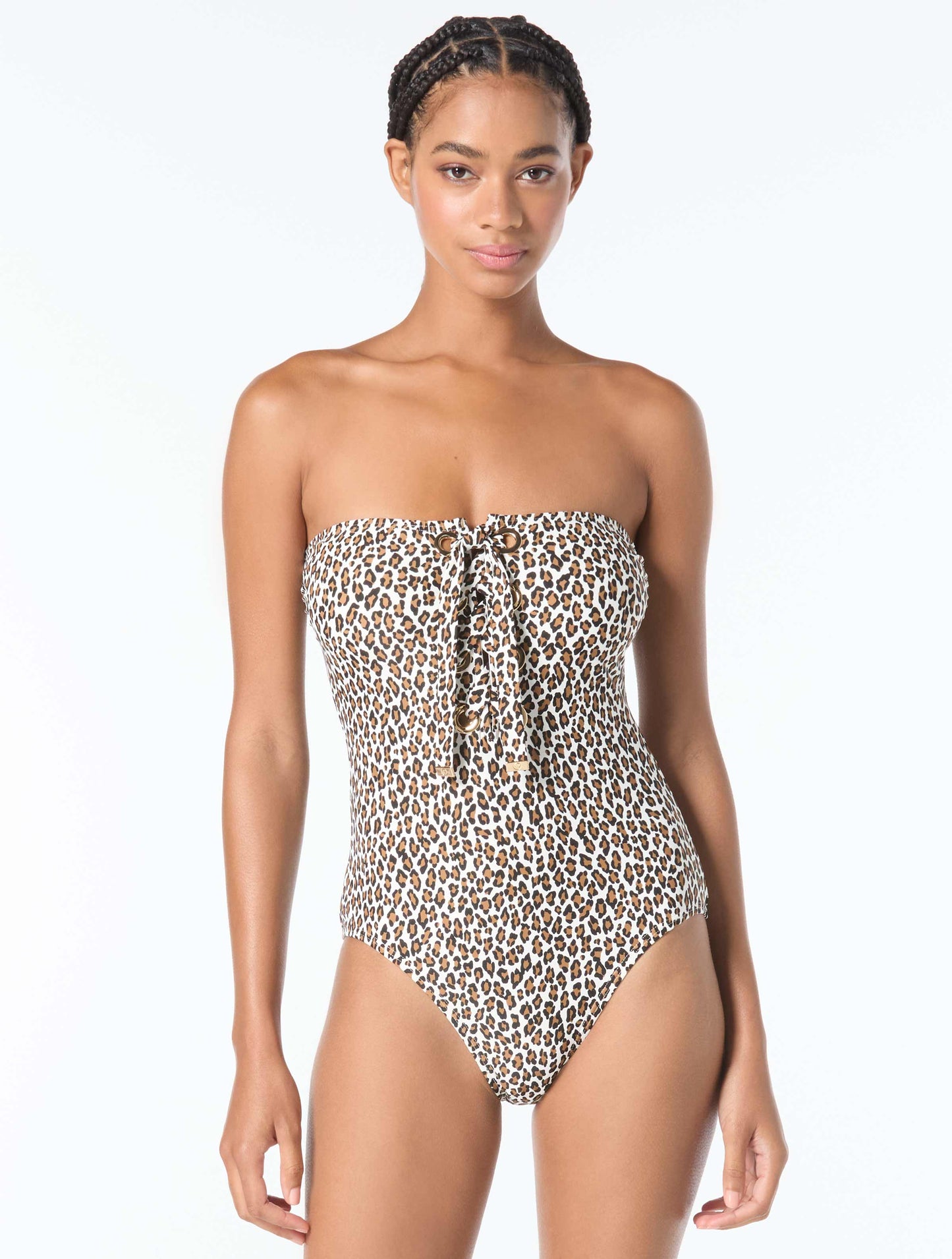 Michael Kors Bandeau One Piece Swimsuit - Small Animal