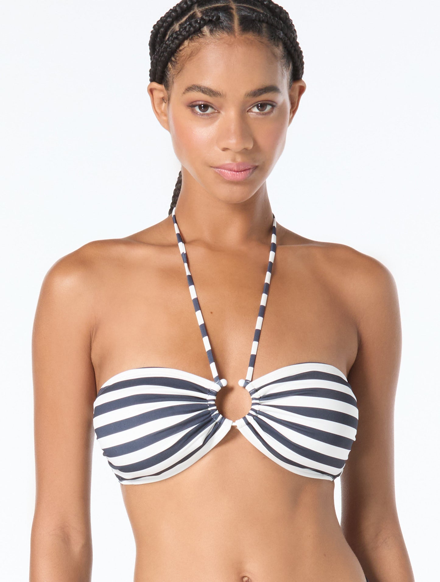 Michael Kors Halter Bandeau Bikini Top - Graphic Stripe
