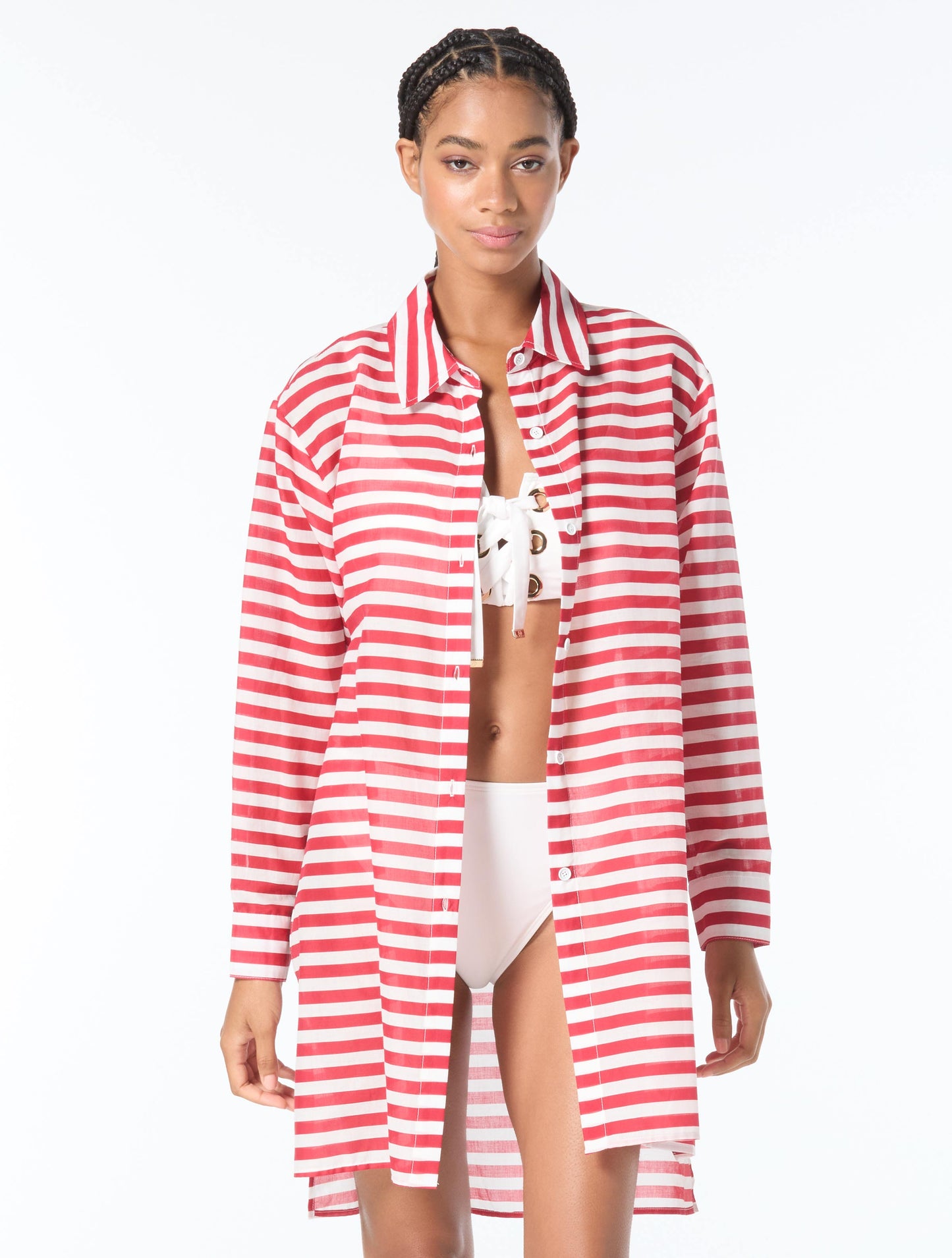 Michael Kors Cover Up Shirt - Graphic Stripe