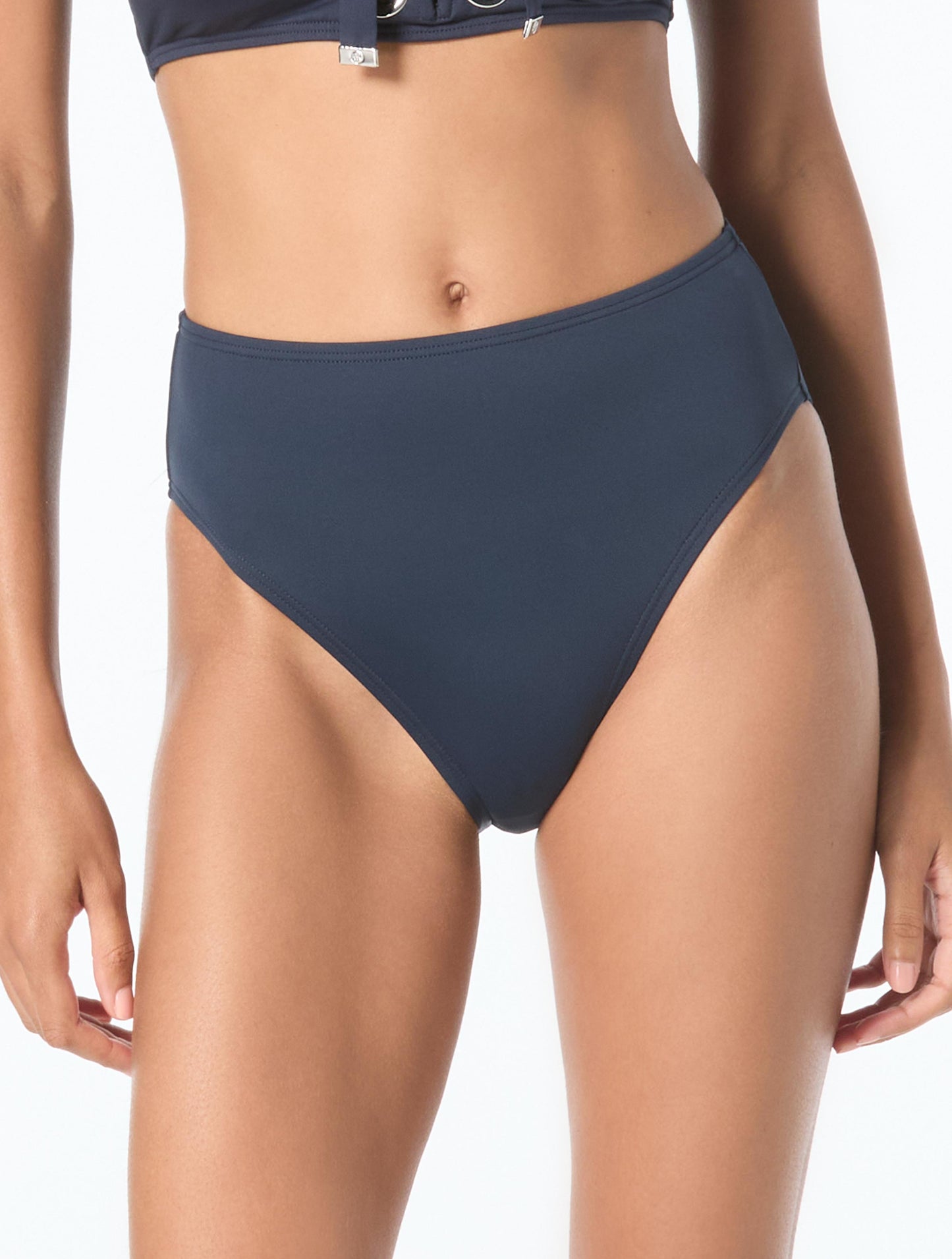 Michael Kors High Waist Bikini Bottom - Grommet Solids