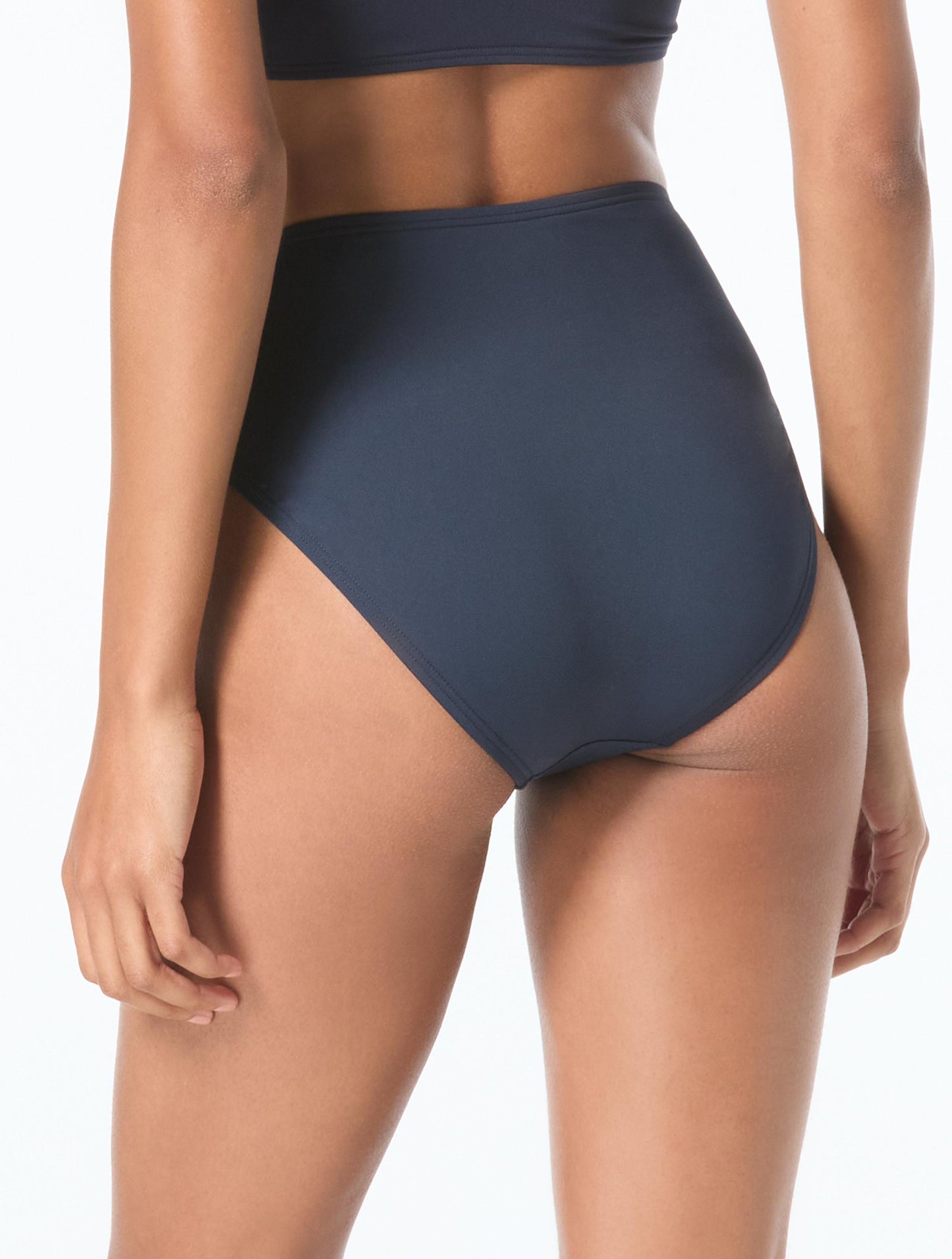 Michael Kors High Waist Bikini Bottom - Grommet Solids