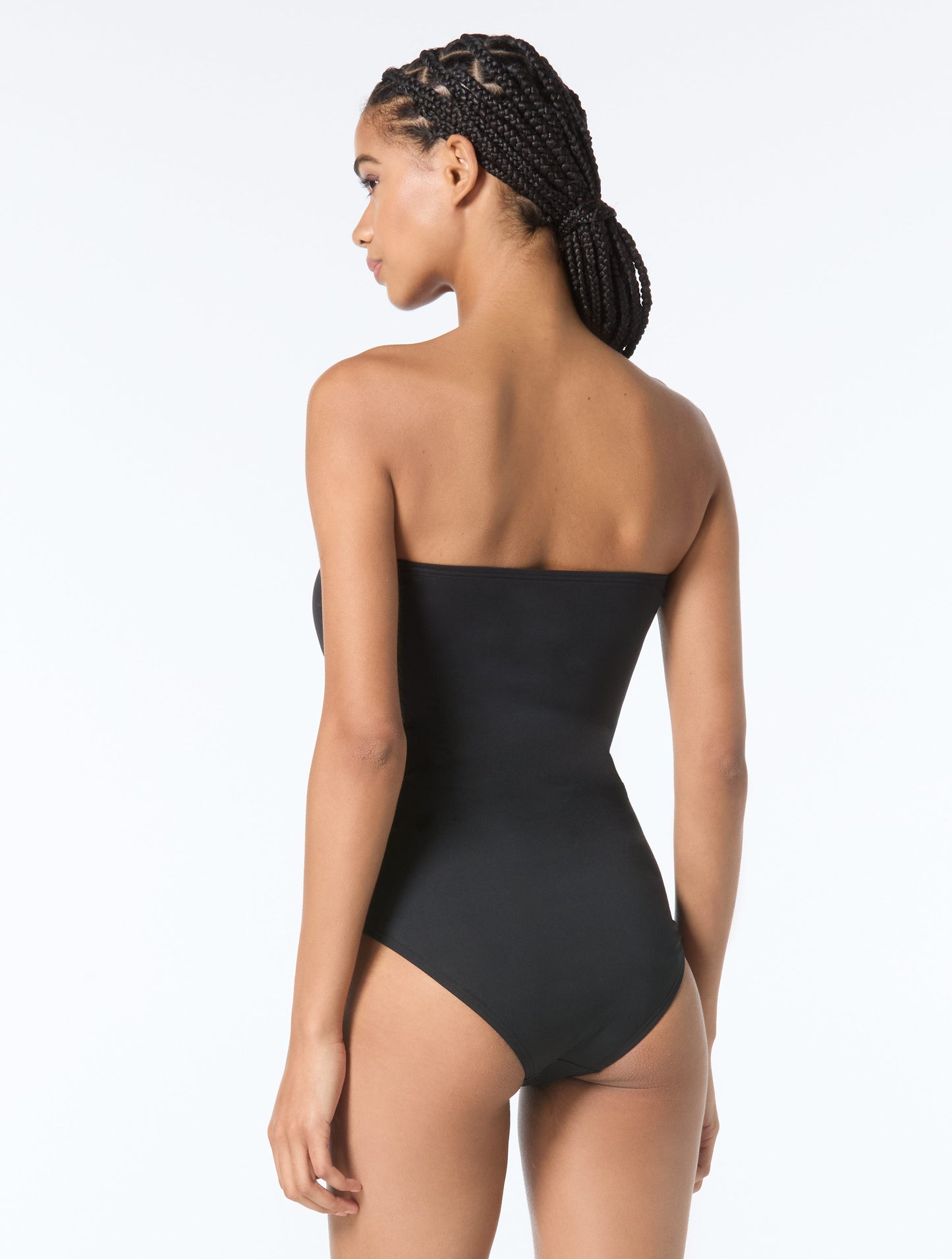 Michael Kors Bandeau Lace Up One Piece Swimsuit - Solids