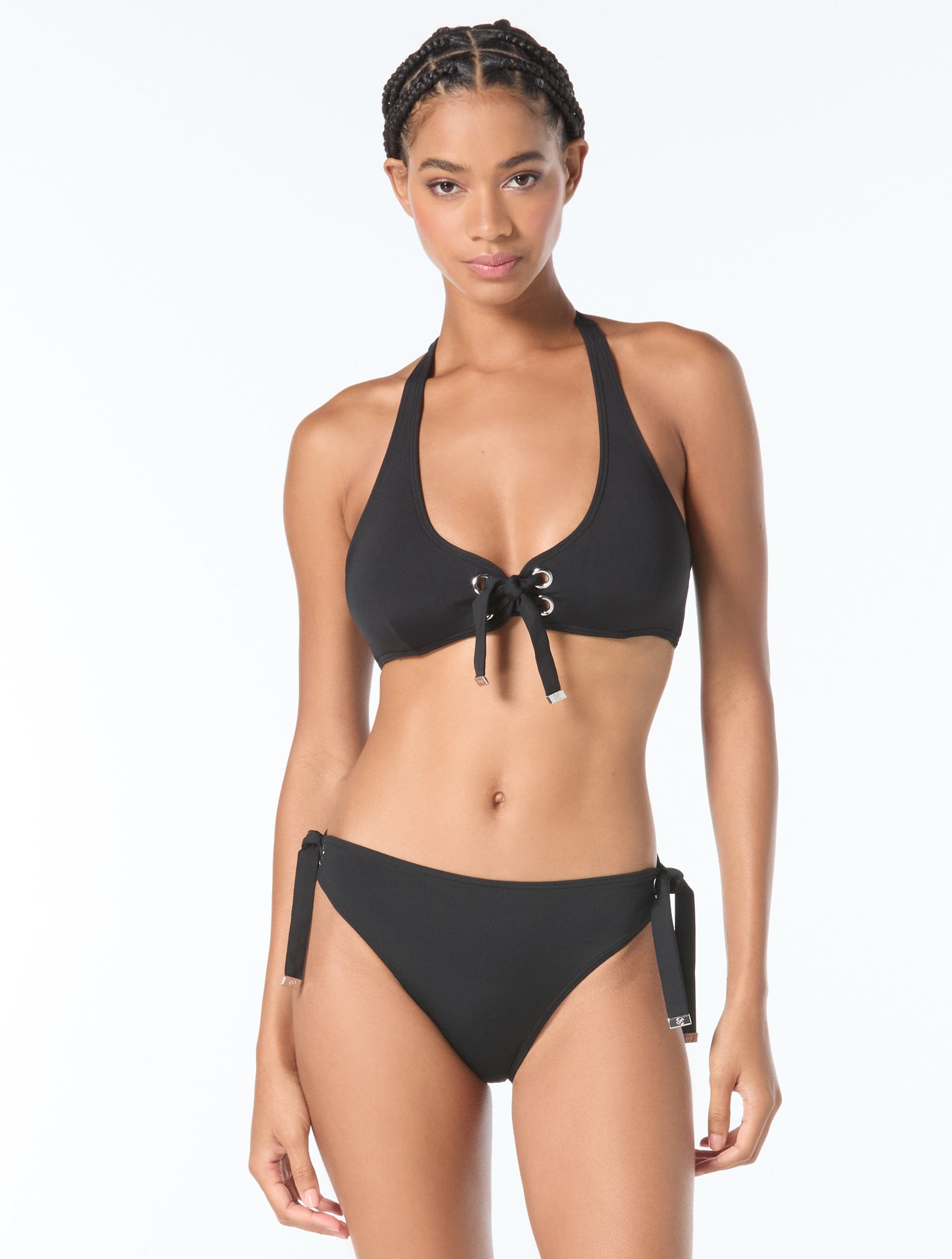 Michael Kors Halter Lace Up Bikini Top - Solids