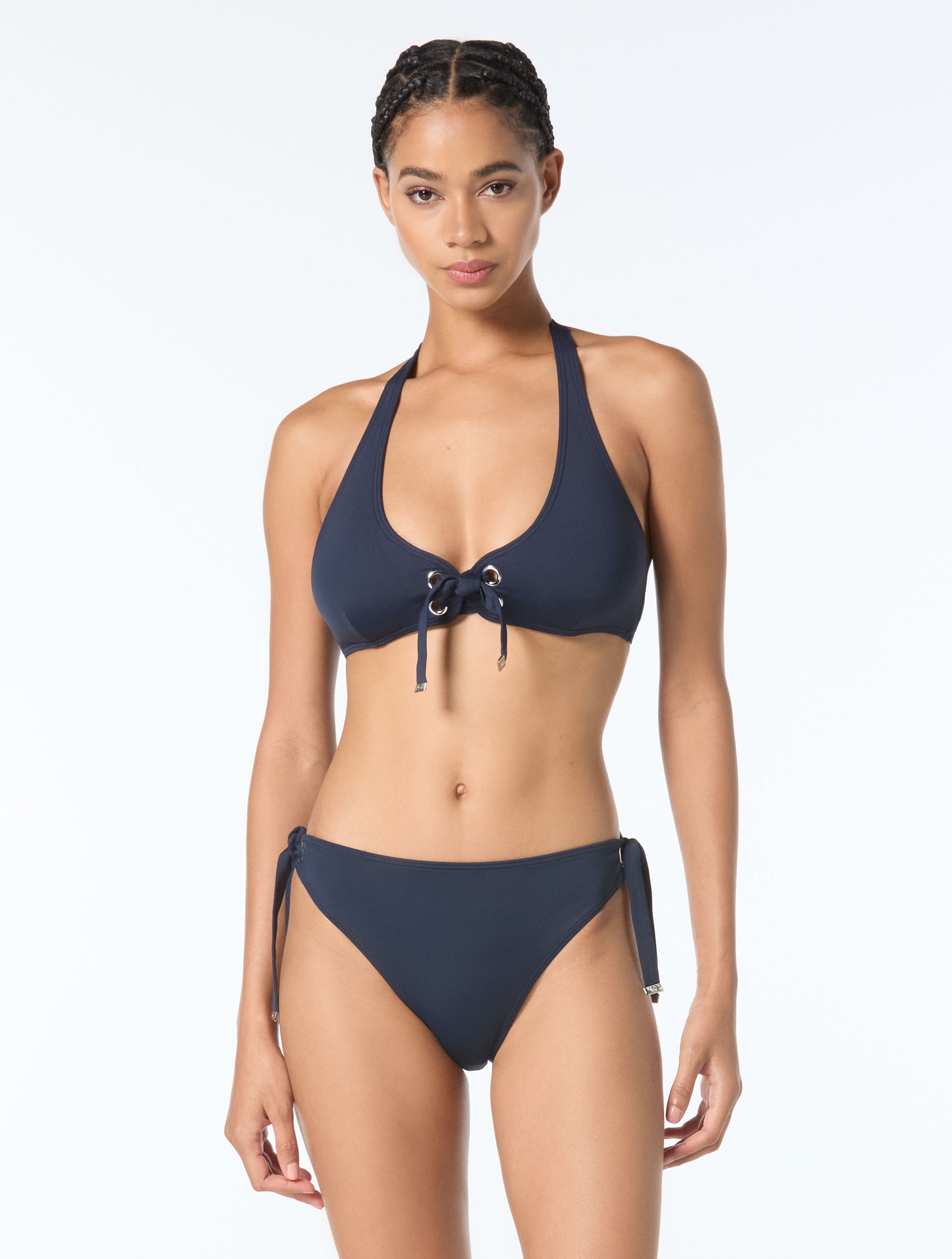 Michael Kors Halter Lace Up Bikini Top - Solids