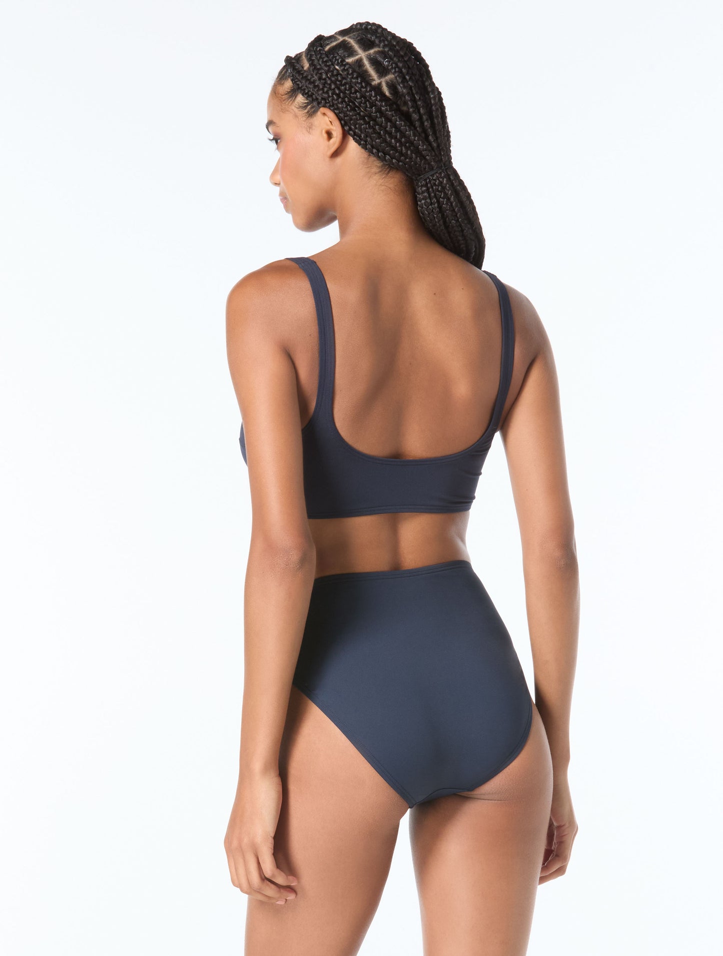 MICHAEL Michael Kors Lace Up Grommets Bralette Bikini Top - Grommet Solids