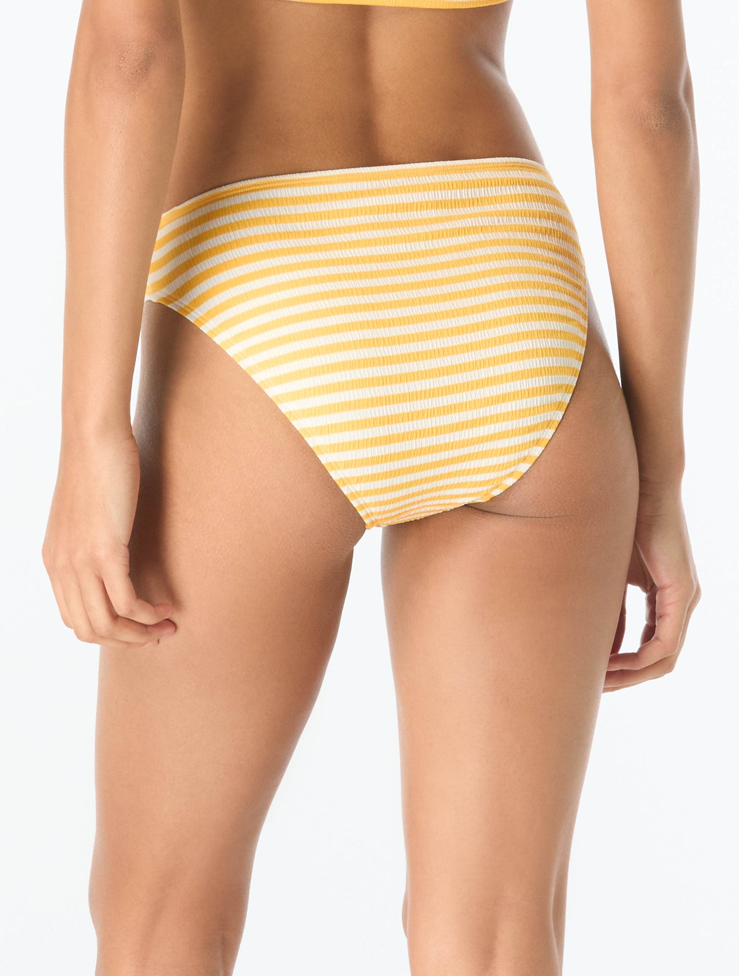 Michael Kors High Leg Textured Bikini Bottom - St Tropez Stripe