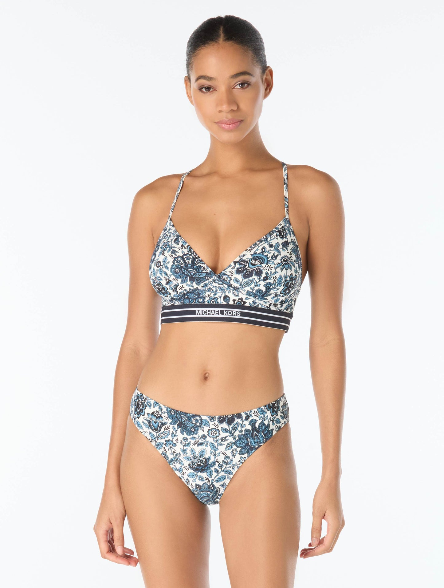 Michael Kors Underwire Crossback Bikini Top - Provincial Fleur