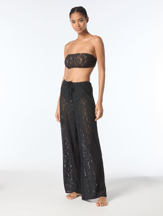 Michael Kors Lace Bandeau Bikini Set & Cover Up Pants Bundle
