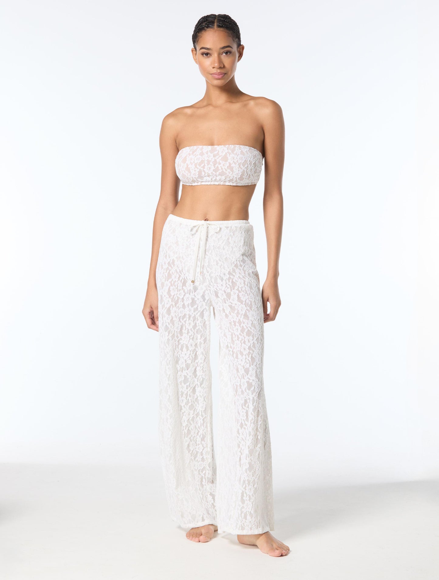 Michael Kors Lace Bandeau Bikini Set & Cover Up Pants Bundle