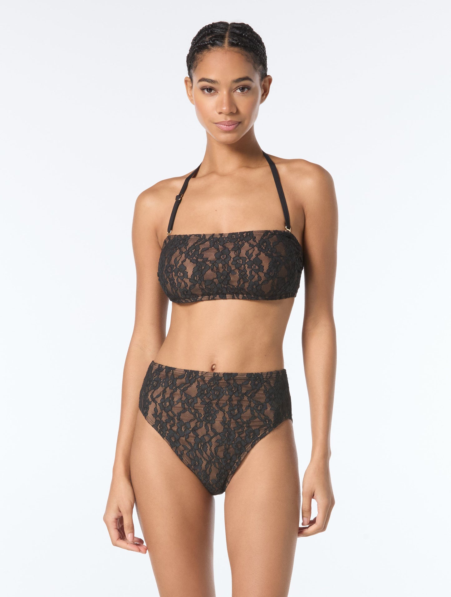 Michael Kors Lace Bandeau Bikini Set & Cover Up Pants Bundle