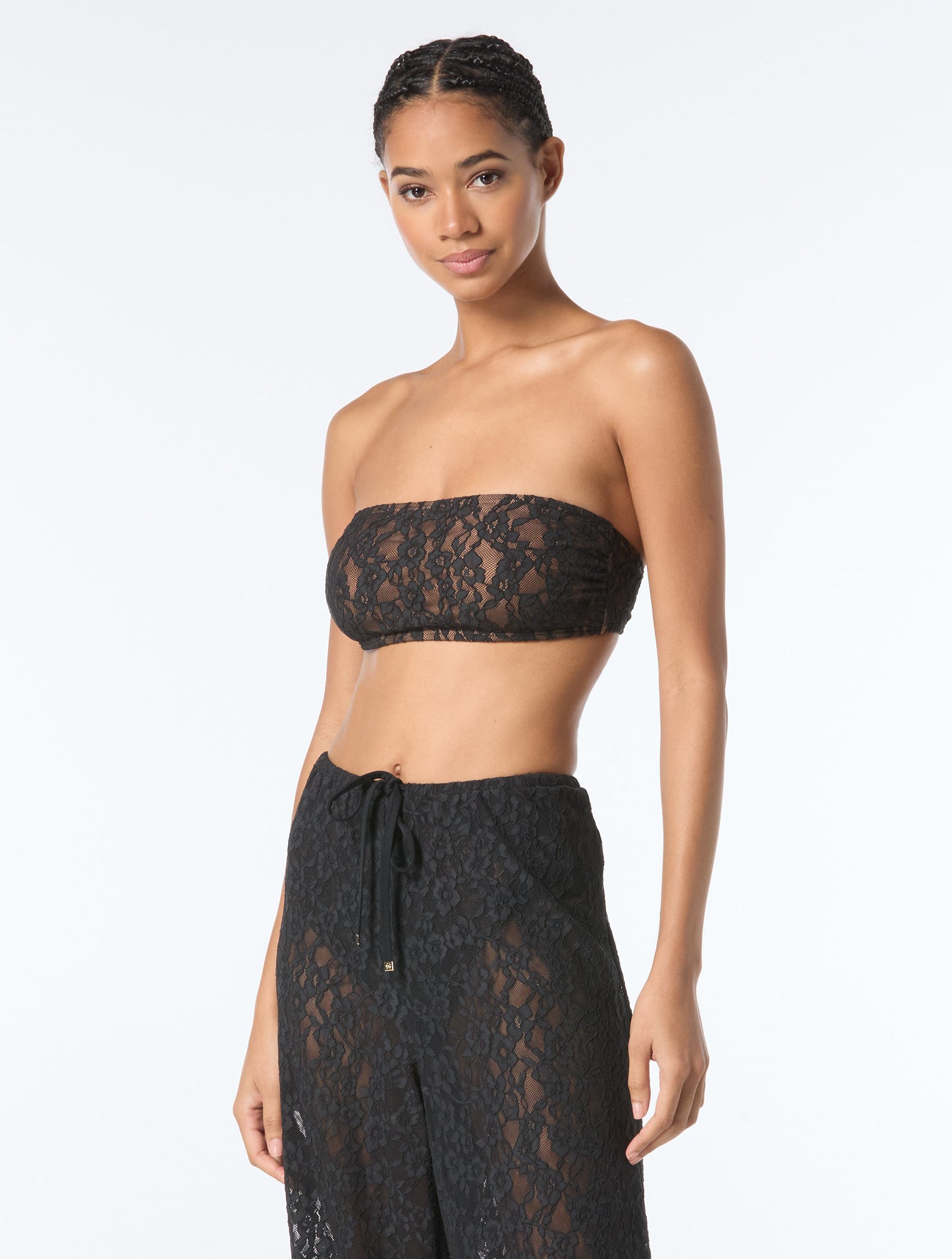 Michael Kors Lace Bandeau Bikini Set & Cover Up Pants Bundle