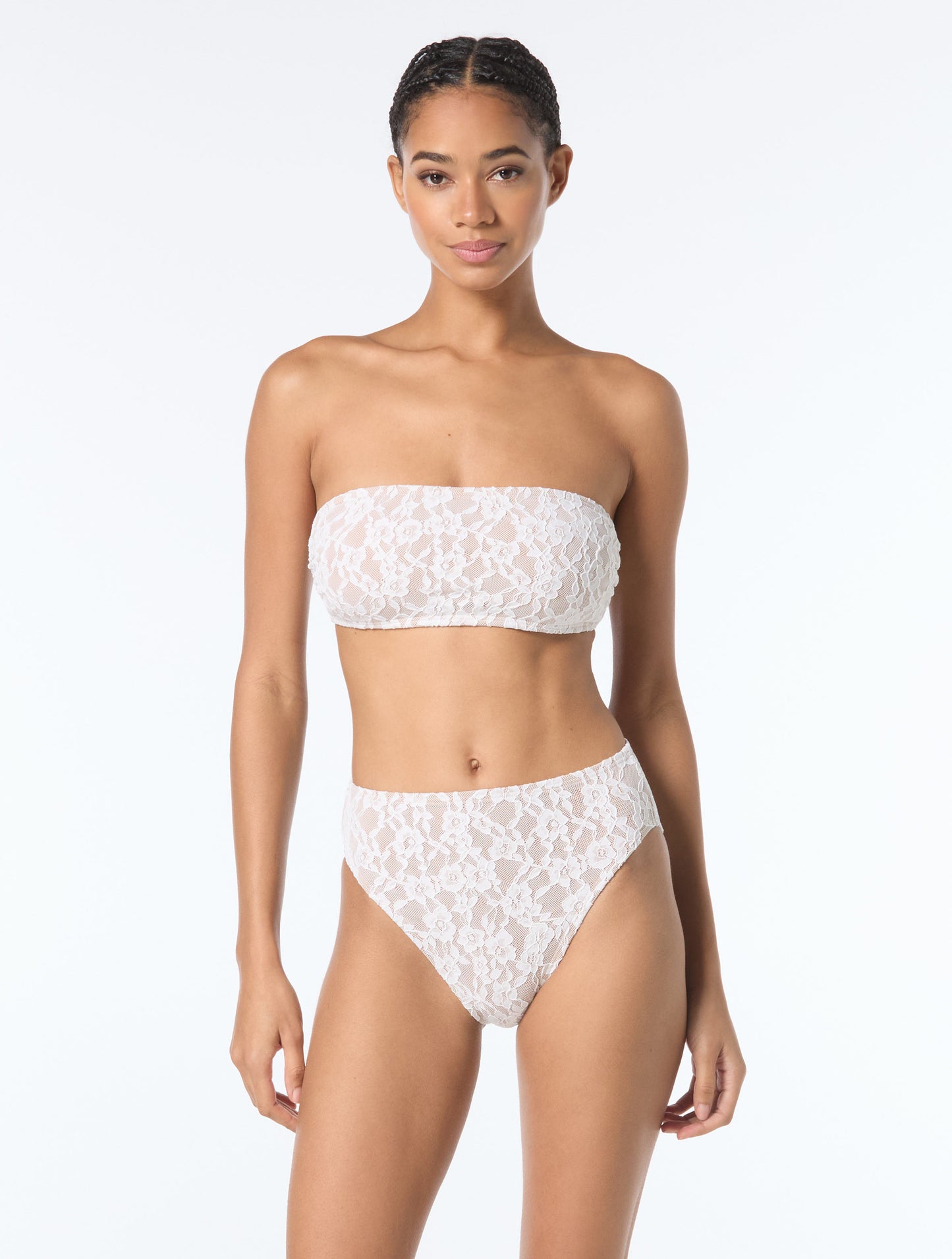 Michael Kors Lace Bandeau Bikini Set & Cover Up Pants Bundle