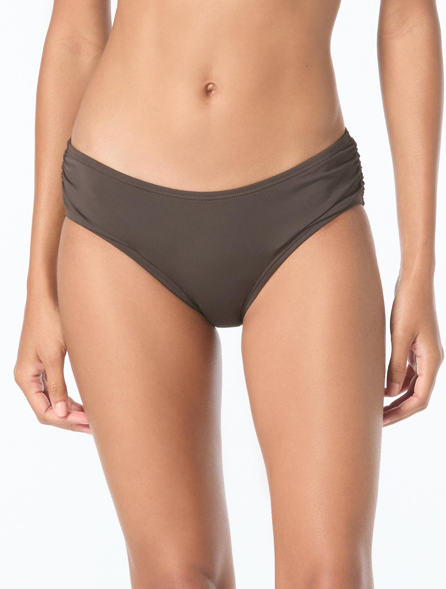 MICHAEL Michael Kors Shirred Bikini Bottom - Iconic Solids