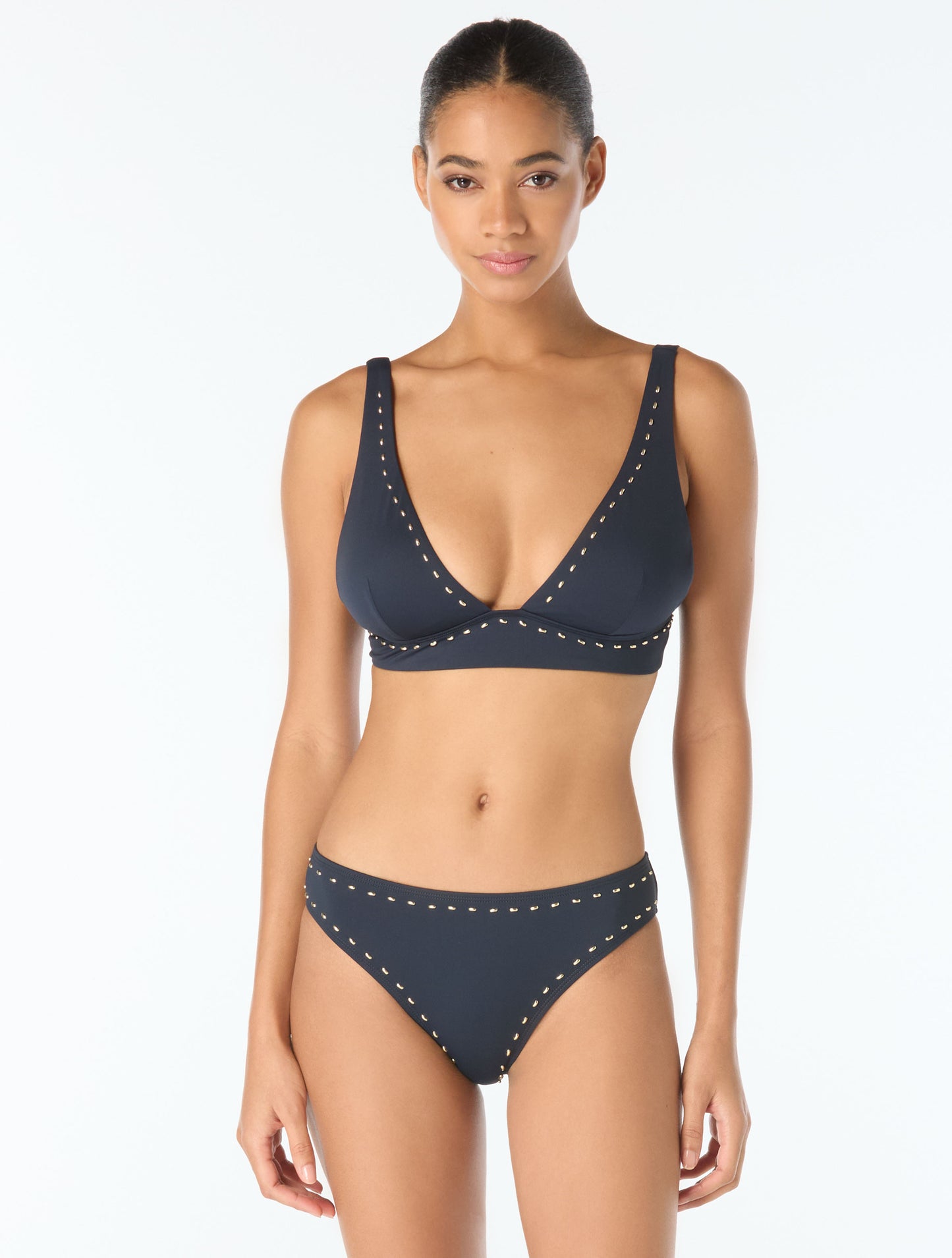 Michael Kors Bikini Top - Half Moon Studs