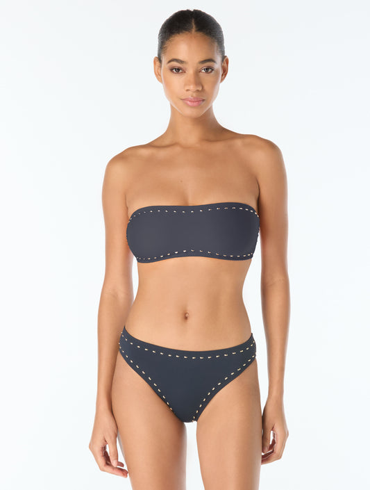 Michael Kors Bandeau Bikini Top - Half Moon Studs