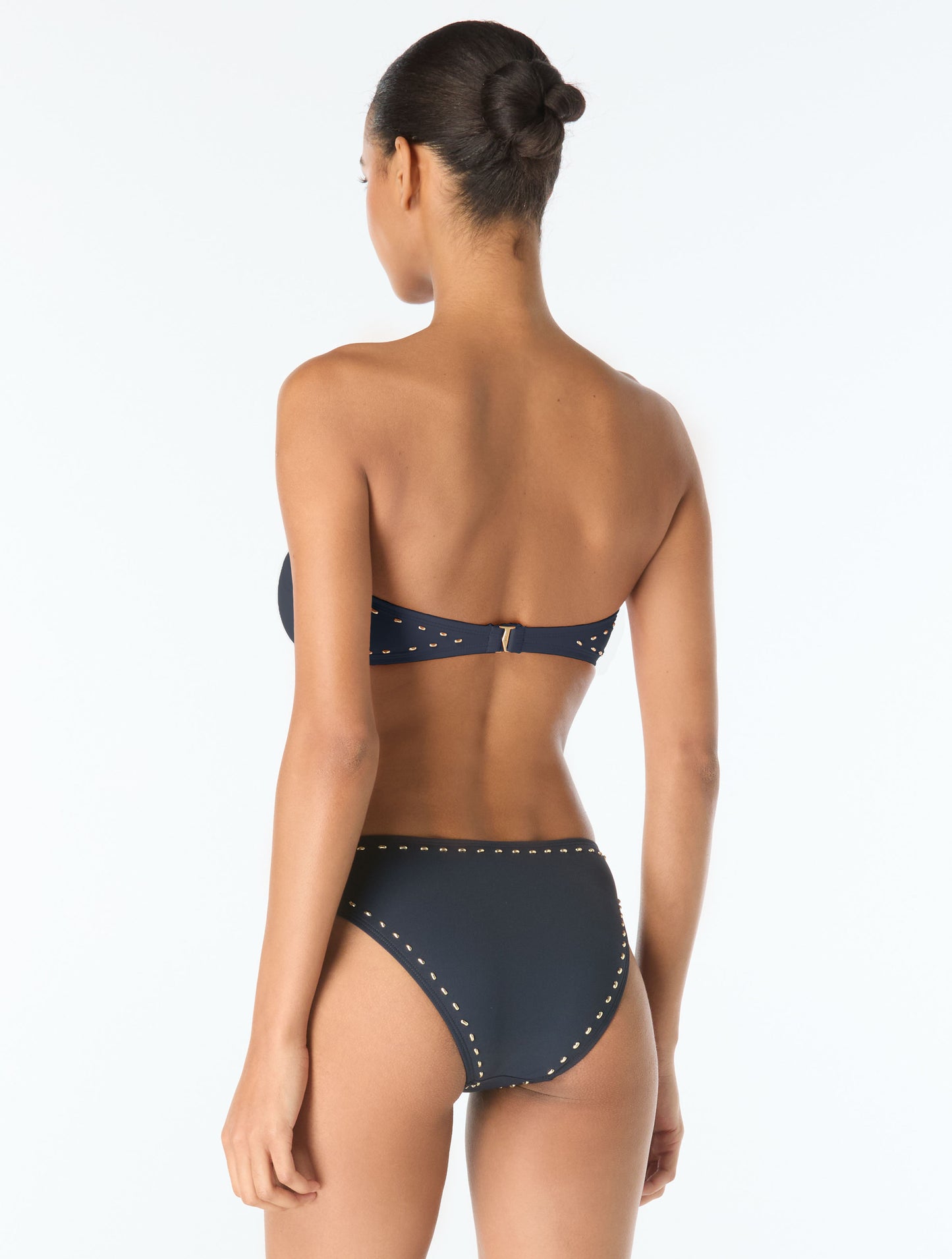 Michael Kors Bandeau Bikini Top - Half Moon Studs
