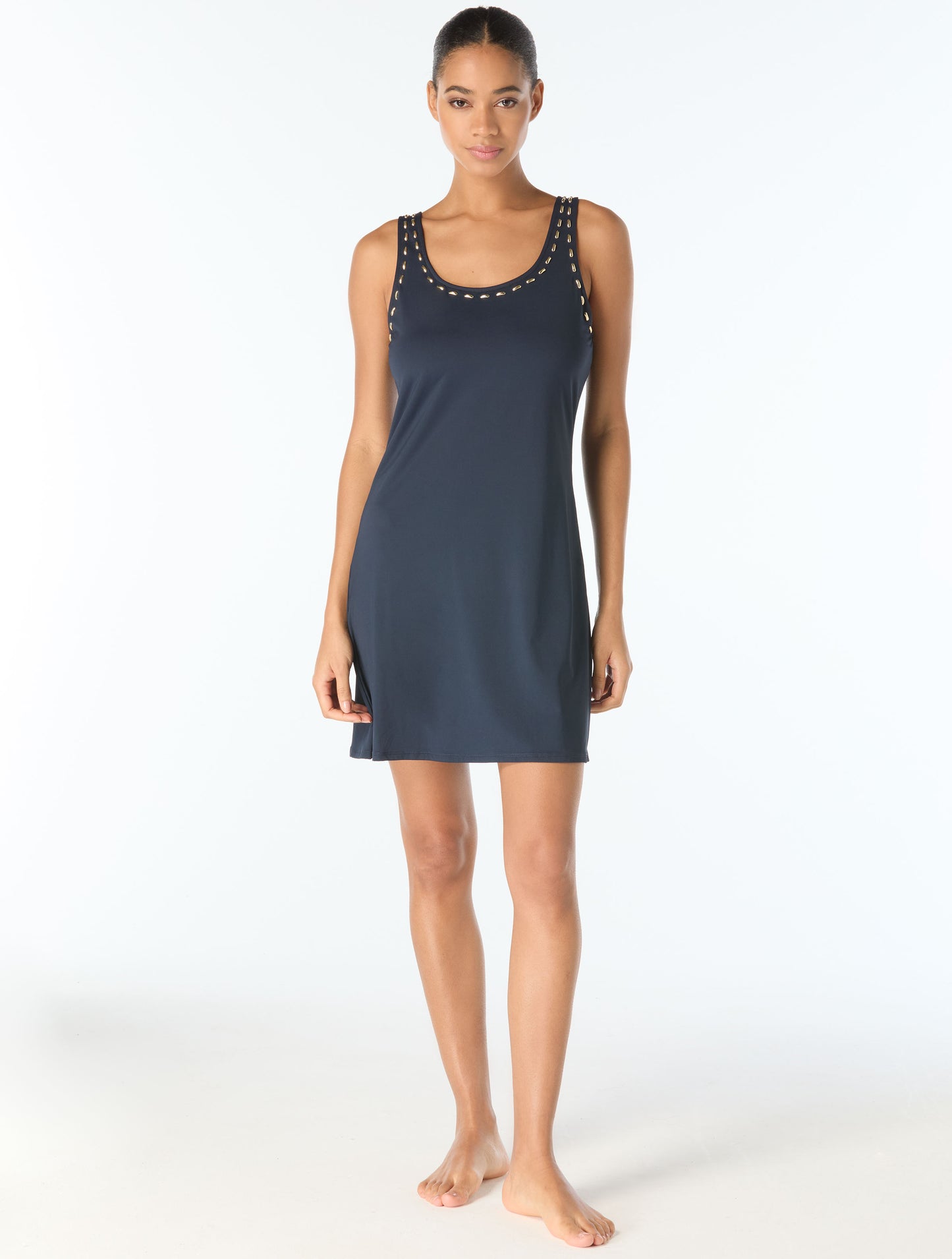 Michael Kors Cover Up Tank Dress - Half Moon Studs