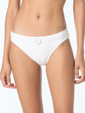 Michael Kors Logo Ring Classic Bikini Bottom - Bubble Logo Solids