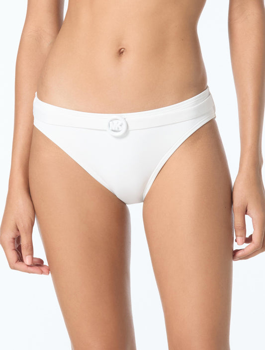 Michael Kors Logo Ring Classic Bikini Bottom - Bubble Logo Solids
