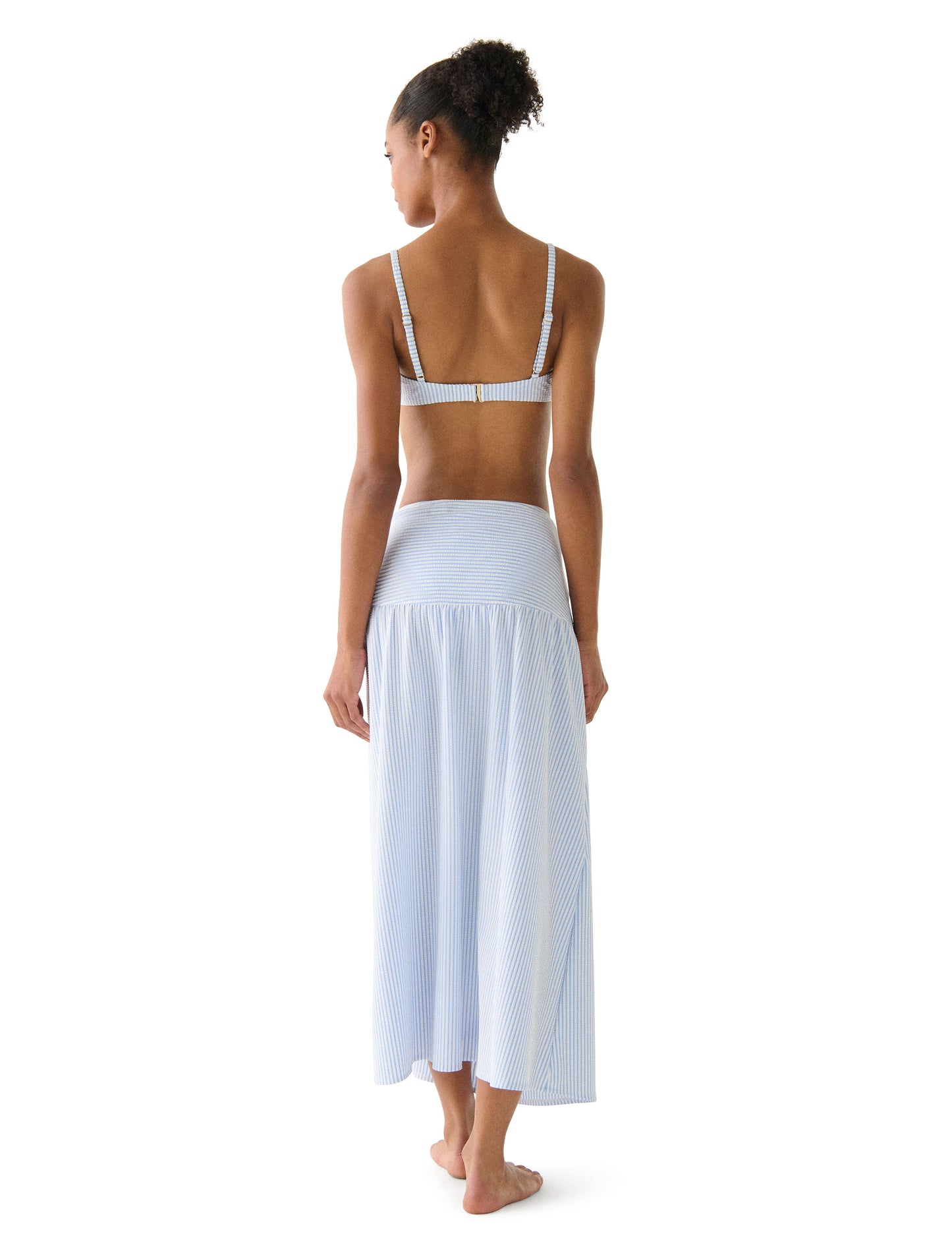 Kate Spade Shirred Long Cover Up Skirt - Tide Stripe