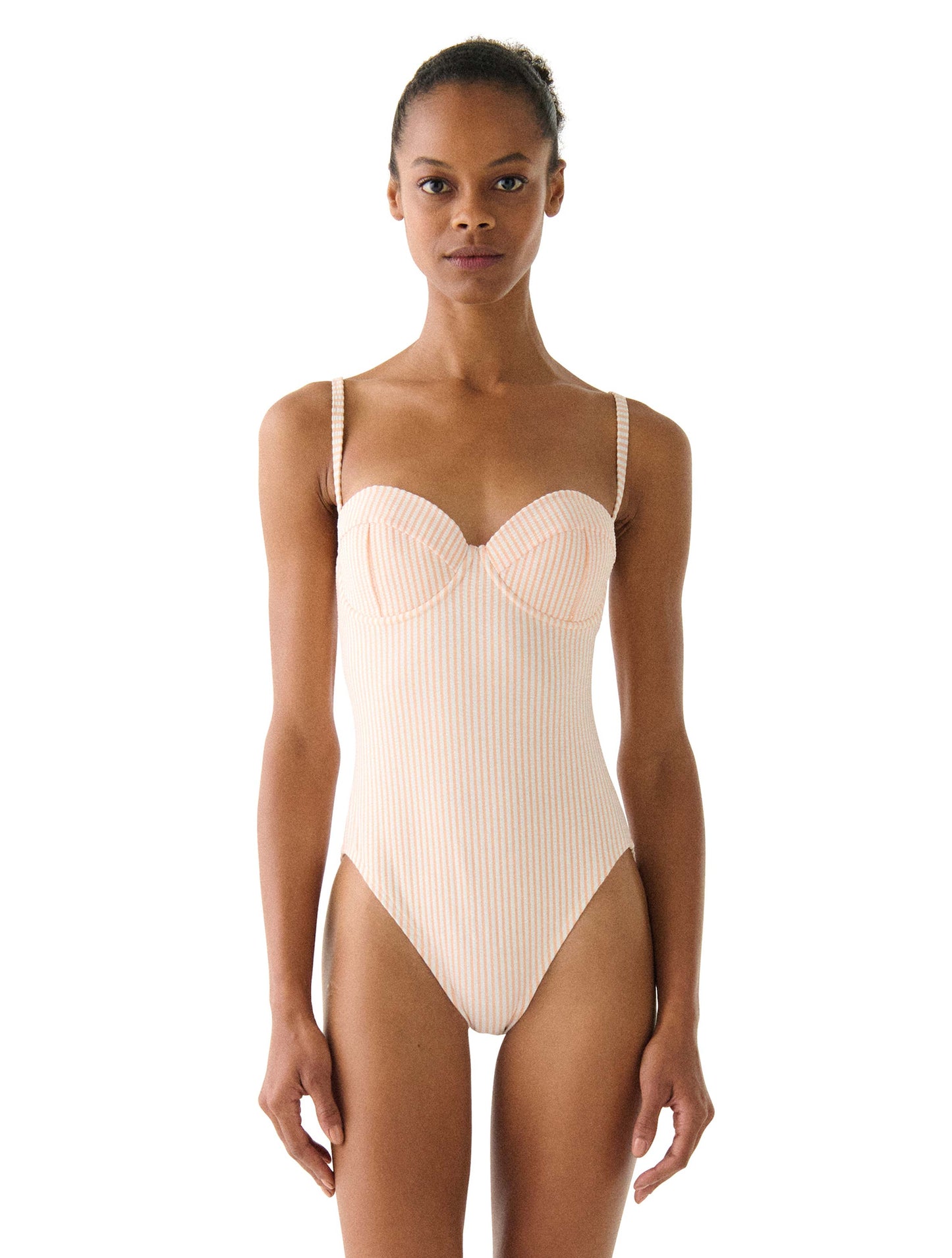 Kate Spade Underwire Bow One Piece Swimsuit - Tide Stripe