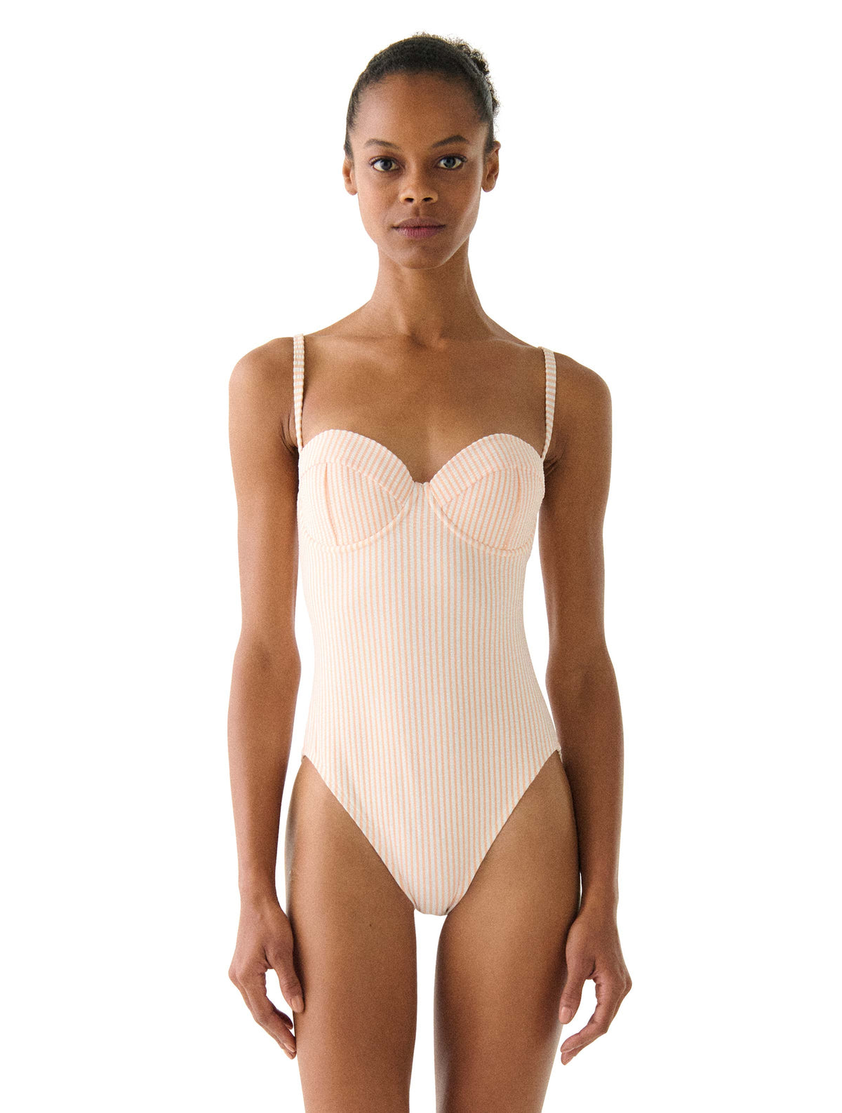 Kate Spade Underwire Bow One Piece Swimsuit - Tide Stripe 