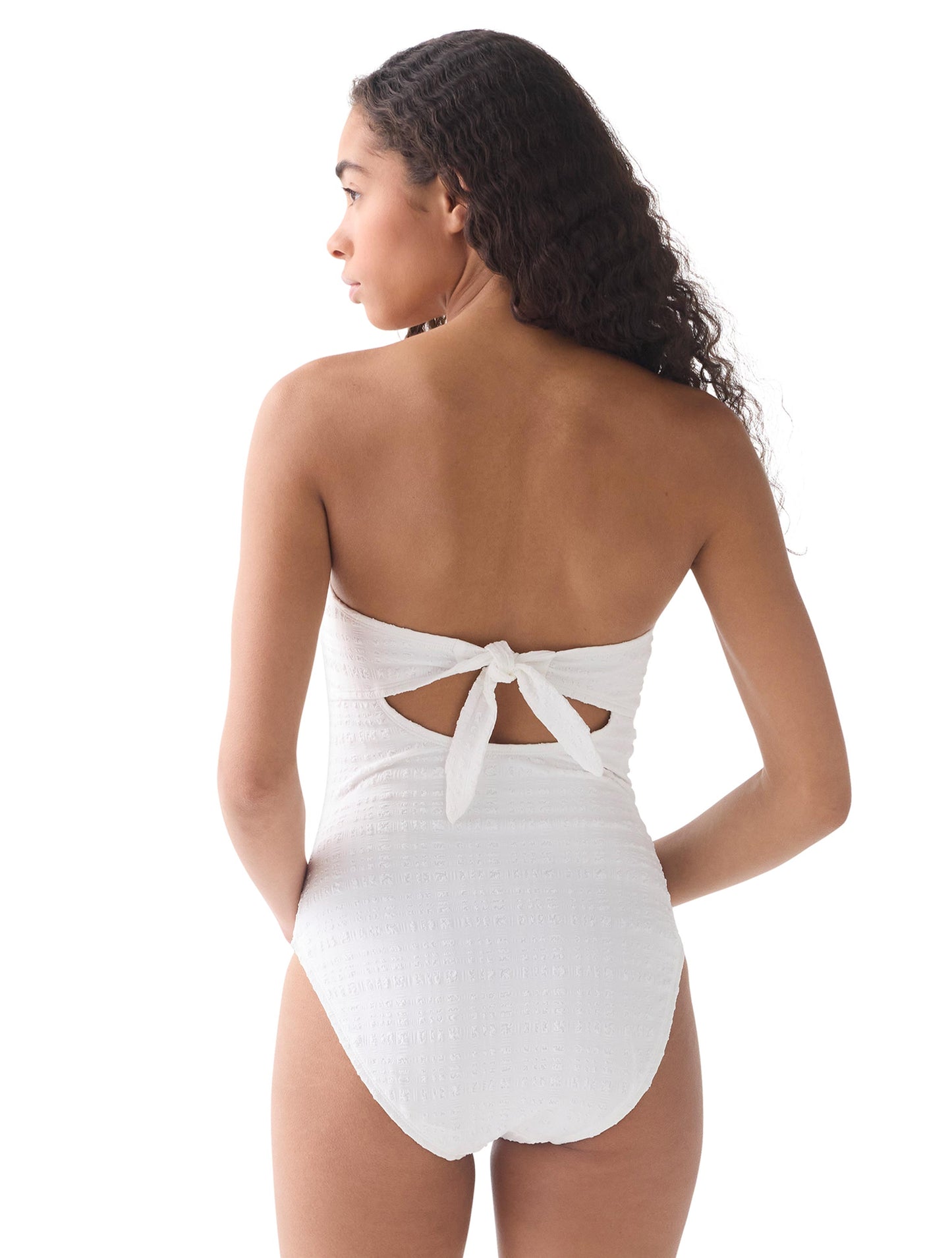 kate spade new york Ring Bandeau One Piece Swimsuit - Seersucker Puff