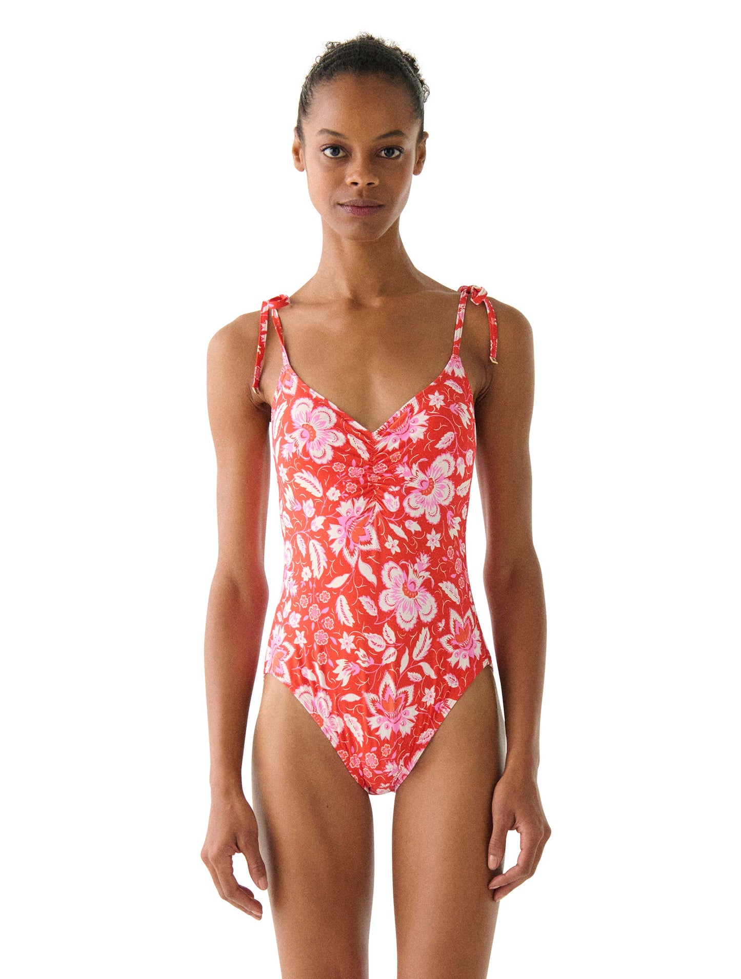 Kate Spade V-Neck One Piece Swimsuit - Pretty Paisley