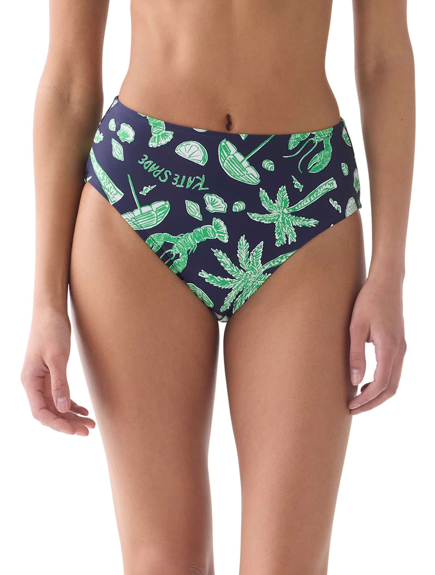 kate spade new york High Leg Bikini Bottom - Beachside