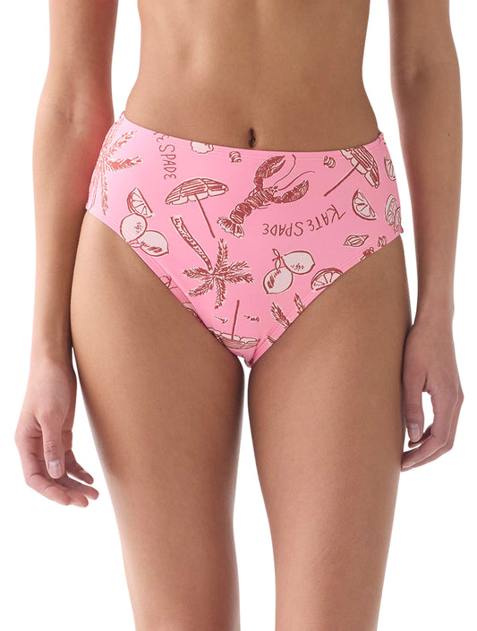 kate spade new york High Leg Bikini Bottom - Beachside