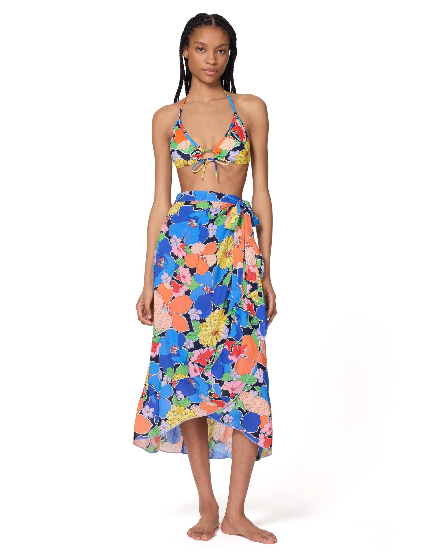kate spade new york Multi-Color Coastal Garden Bikini Set & Pareo Cover Up Bundle